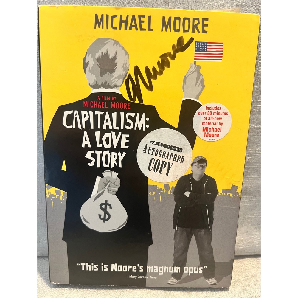 Michael Moore Capitalism A Love Story DVD Autographed Signed Slipcover 2009